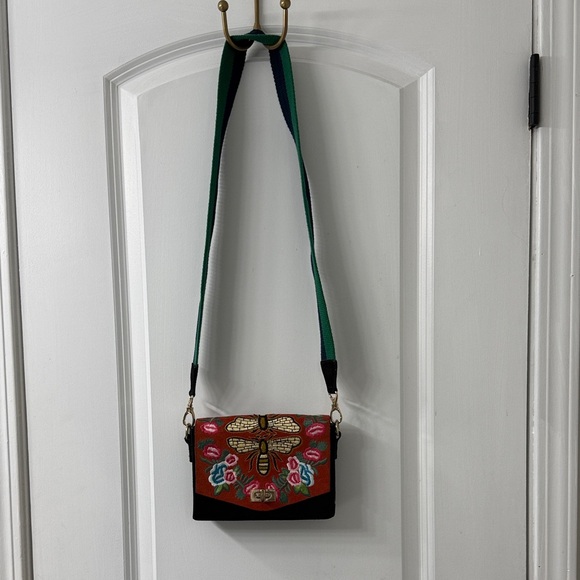 Free People Suede Multicolor Embroidered Crossbody Bag - Picture 2 of 5